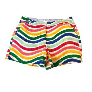 Crown & Ivy Rainbow Wave Pattern Cotton Blend Shorts Size 10